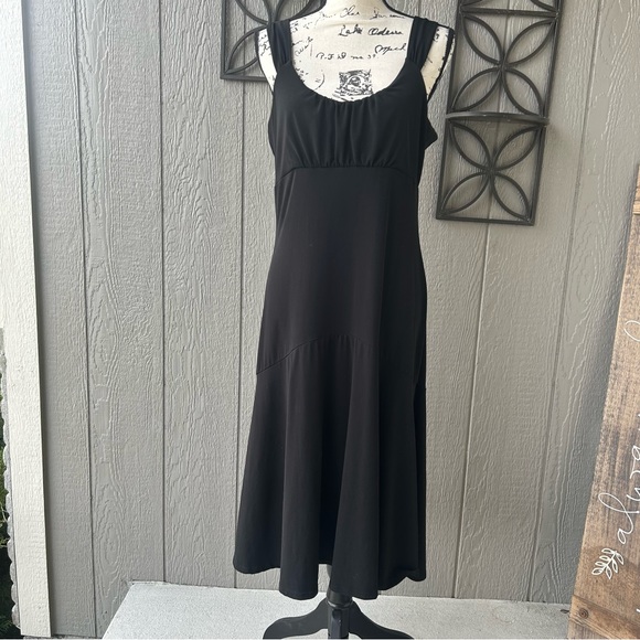 MICHAEL Michael Kors Black Sleeveless Tiered Drop Waist Shift Dress Size Large L - Picture 1 of 7